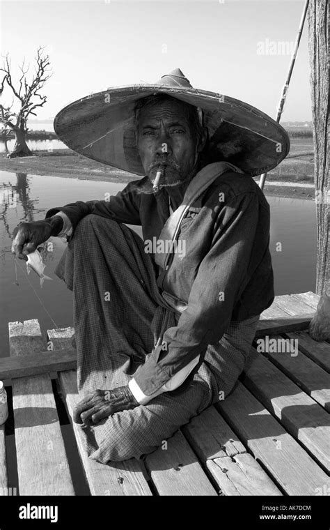 Myanmar Burmese Smoking Fisherman High Resolution Stock Photography And