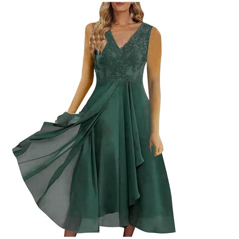 DTBPRQ Women's Cocktail Dress Wrap V Neck Ruffle Short Sleeve A Line
