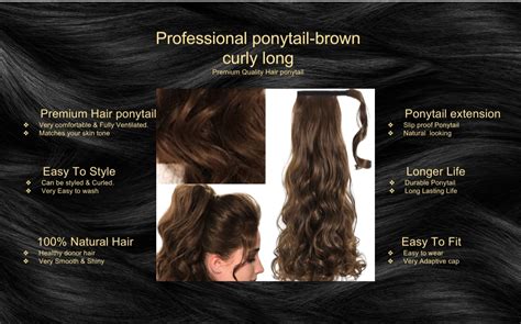 Professional Ponytail -Brown Curly Long For The Ideal Look 100% ...