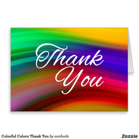 Colorful Colors Thank You Zazzle Thank You Greetings Printing