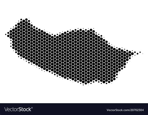 Dot Halftone Portugal Madeira Island Map Vector Image