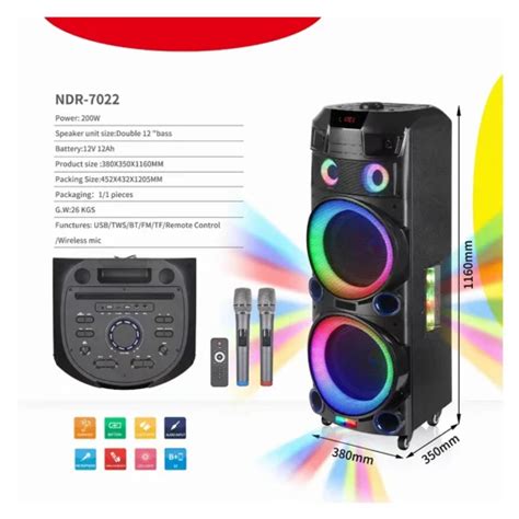 Ndr W Dual Inch High Power Outdoor Speaker With Led Light