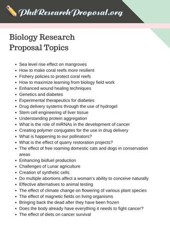 Best Biology Research Proposal Topics That You Could Use by PhD ...