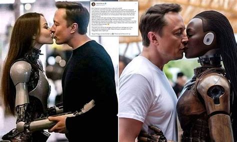 Bizarre Photo Of Elon Musk Kissing A Robot Leaves The Internet Baffled