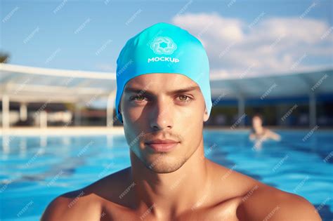 Premium PSD | Swimming cap mockup design