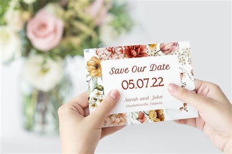 Wildflower Save The Date Template Stationery Templates Stationery