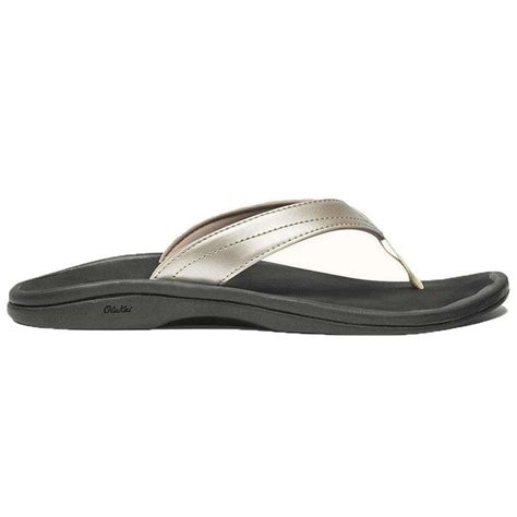 Olukai Womens Ohana Sandal In Bubbly Silver And Black