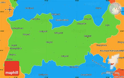 Political Simple Map Of Madurai