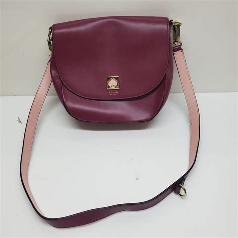 Buy The Kate Spade Medium Doreen Saddlebag In Purple Leather 9x9x3