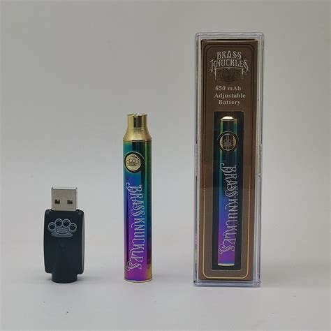 Brass Knuckles Battery 650mAh 900mAh Wood Gold Preheat Variable Voltage