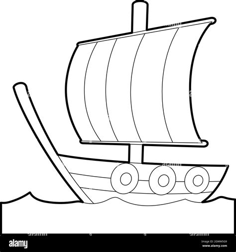 Sailing ship icon , outline style Stock Vector Image & Art - Alamy