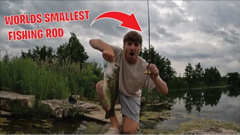 Catching HUGE Fish With Worlds Smallest Fishing Rod IT BROKE YouTube