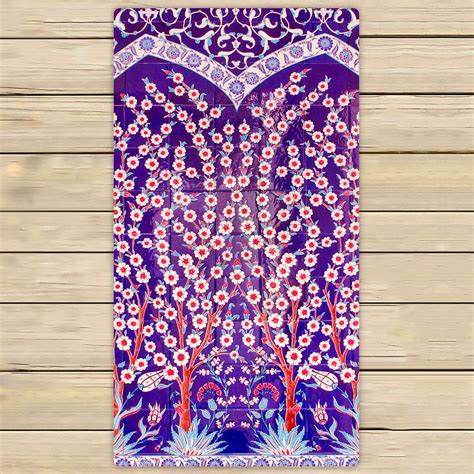 Ykcg Turkish Artistic Wall Tile Purple Bohemian Trible Tree Hand Towel Beach Towels Bath Shower