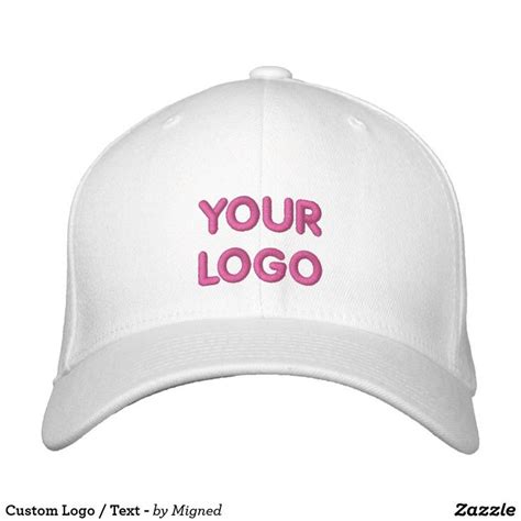 Custom Logo Text Embroidered Baseball Cap Zazzle