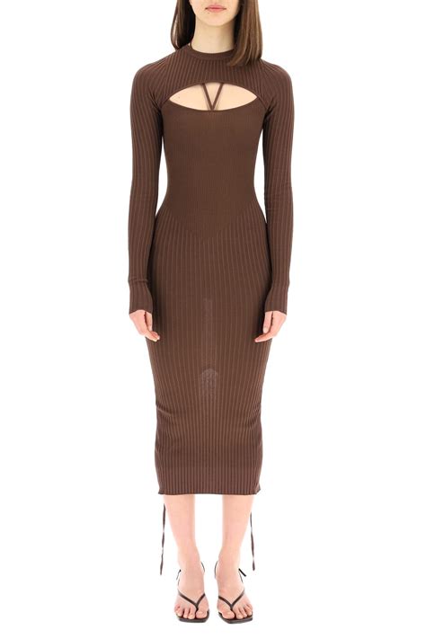 Andrea Adamo Ribbed Knit Midi Dress Coshio Online Shop