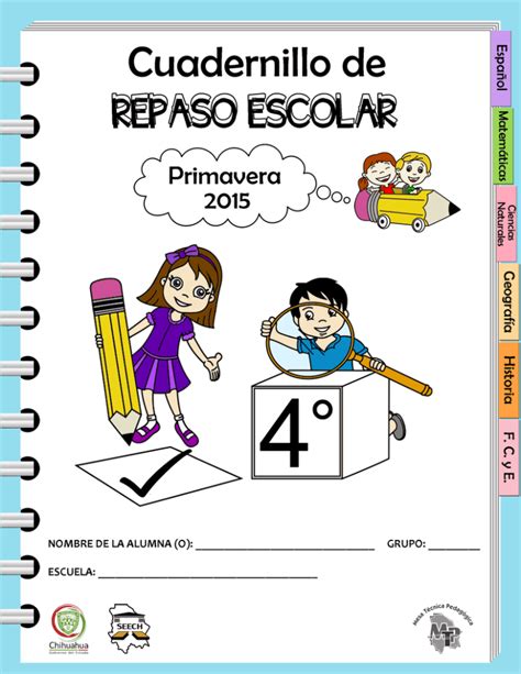 Cuadernillos De Repaso Escolar Cuarto