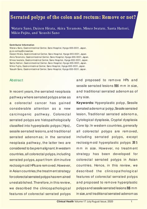 Serrated polyps of the colon and rectum: Remove or not?