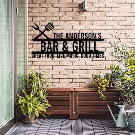 Personalized Bar And Grill Sign Grilling Gifts Sign BBQ Sign Kitchen