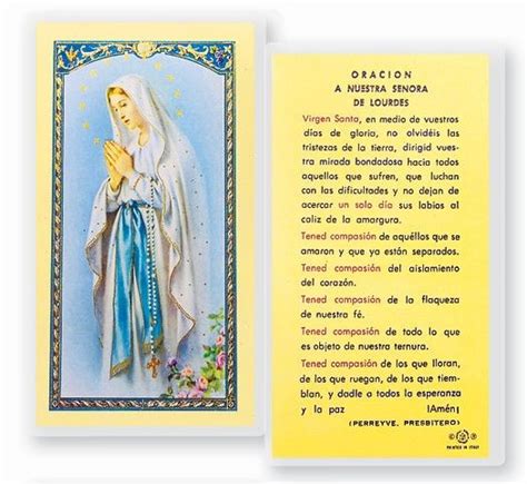 Oracion A Nuestra Senora De Lourdes Divine Mercy T Shop