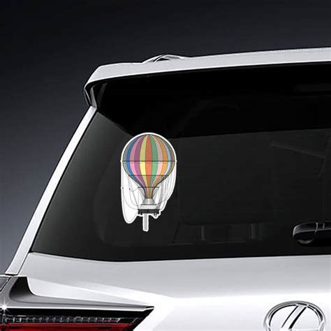 Rainbow Hot Air Balloon Sticker