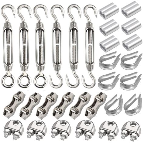 Leaum 30 Stück Spannschloss M4 Drahtspanner Set mit Edelstahl