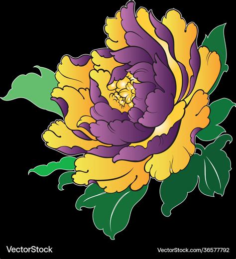 Japanese flower design Royalty Free Vector Image