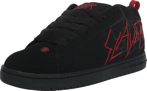 Dc Mens Slayer Court Graffik Skate Shoe Blackblackred