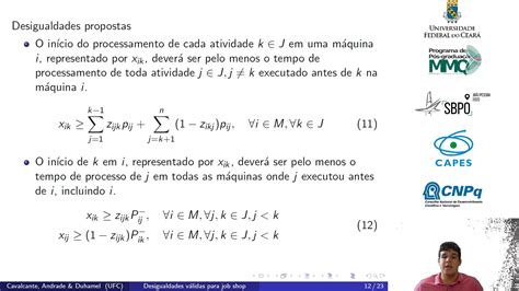 Desigualdades Válidas Para O Problema Do Job Shop Com Minimização Do