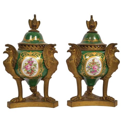 Pair 19th Century Monumental Antique Sevres French Porcelain Ormolu