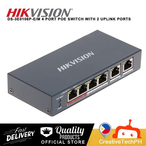 Hikvision Ds E P E M Port Poe Switch With Uplink Ports Lazada Ph