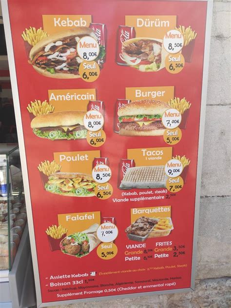 Menu Au Kebab Du Battant Chez Emen Fast Food Besan On