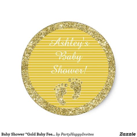 Baby Shower Gold Baby Feet Stickers 1 12 Or 3 Baby Feet New