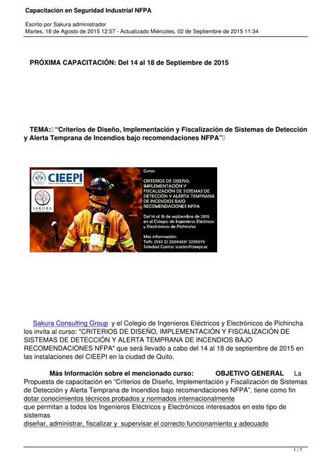 PDF Capacitación en Seguridad Industrial NFPA sakuracg ec