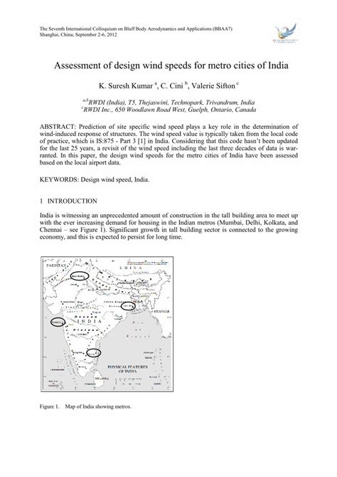 Pdf Assessment Of Design Wind Speeds For Metro Cities Of India Bbaa