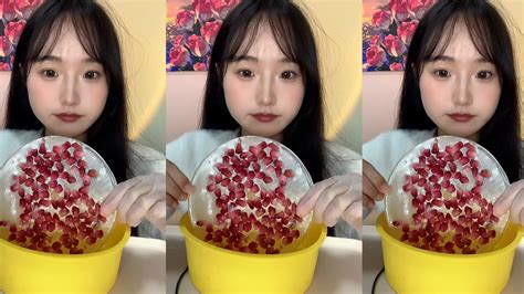 Xiaoying Asmr Mukbang Ice Eating Sounds From The Frozen Water Youtube