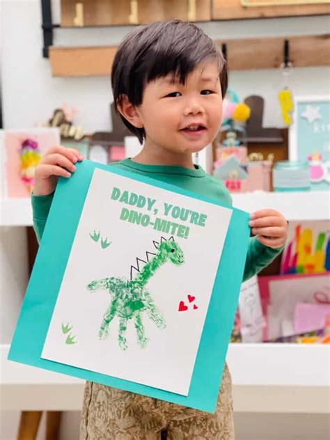 Dinosaur Handprint Art Cute Father S Day Craft Atelier Yuwa Ciao Jp