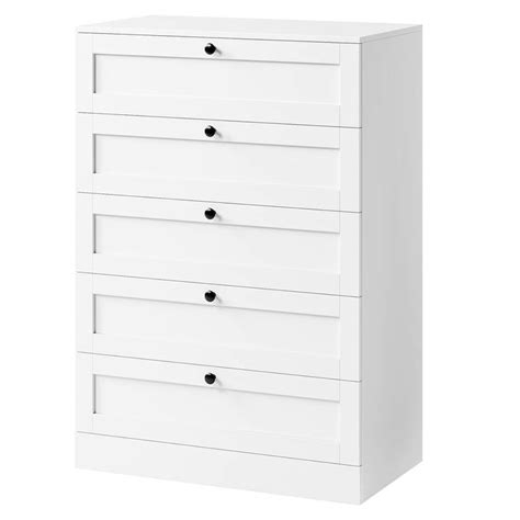 Hostack 5 Drawer Dresser Tall Dresser Chest Of Drawers 5 Drawer Chest