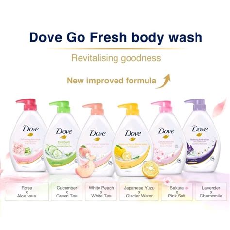 Dove Go Fresh Body Wash Sakura Blossom White Peach Japanese Yuzu