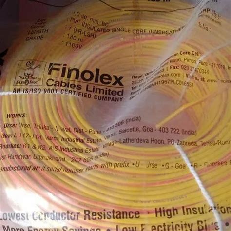 Finolex 4 00 Sqmm 180 Mtr Fr At Rs 7455 Roll Finolex Wire Coil And