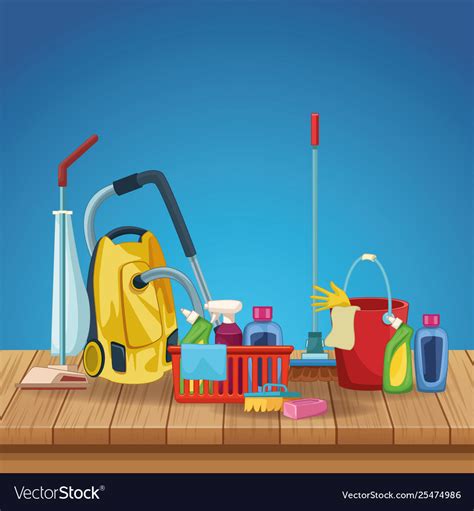 Housekeeping cleaning cartoon Royalty Free Vector Image