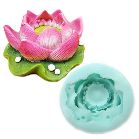 Aliexpress Buy Hc D Lotus Silicone Molds Flowers Mould