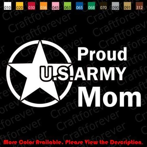 Proud Us Army Mom Decal 5 Motherproud