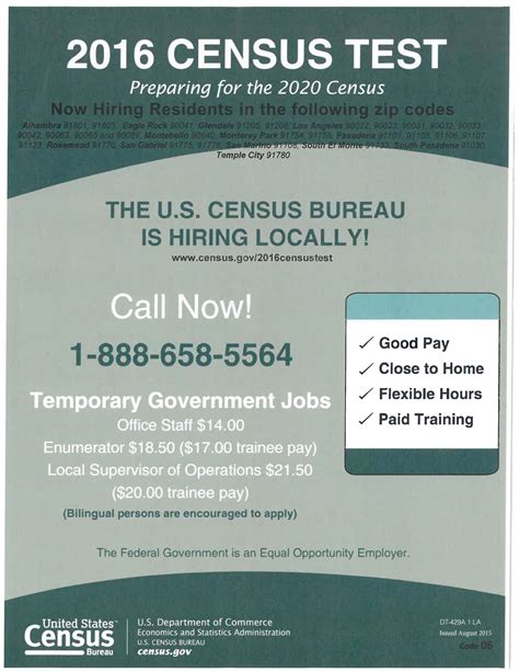 Temporary 2016 U S Census Bureau Jobs EmpowerLA