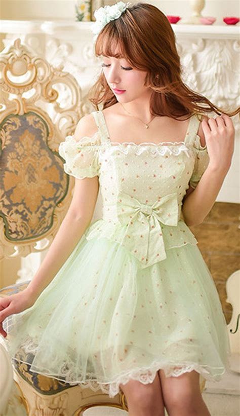 Japanese Sweet Floral Lace Strapless Chiffon Dress Strapless Chiffon