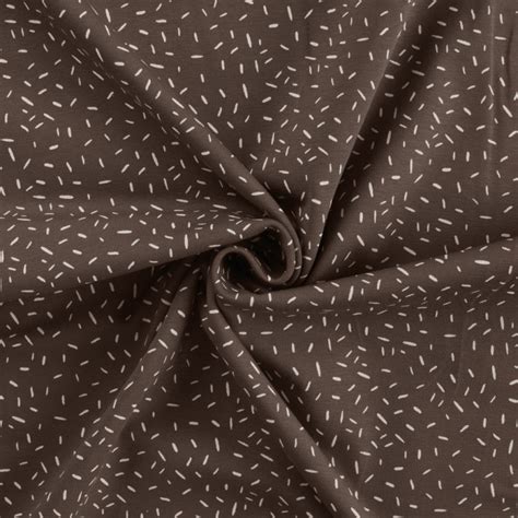 Tissu Jersey Coton Confetti Marron Tissus Des Ursules