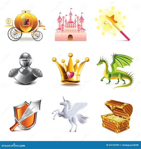 Fairy Tale Icons Vector Set Stock Vector Illustration Of Storytelling