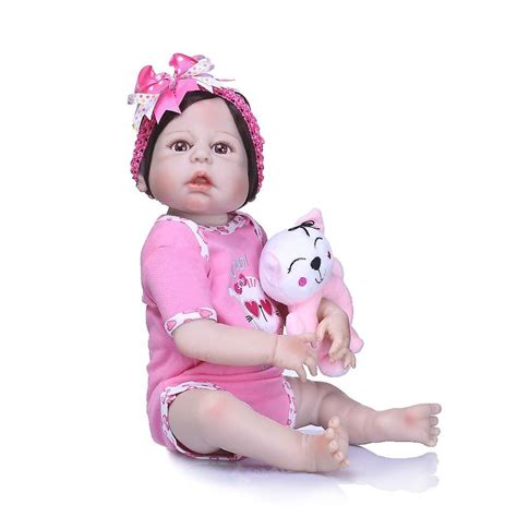 Poupée Renaissance 55cm corps entier silicone reborn fille bébé jouets