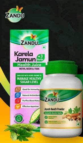 Zandu Karela Jamun Herbs Health Juice Zandu Ayush Kwath Powder