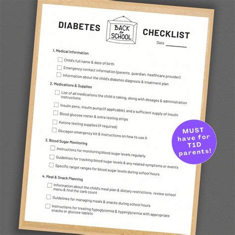 Type 1 Diabetes School Digital Download Diabetes Education School