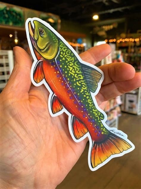 Vinyl Sticker Brook Trout Cuppers Coffee And Tea